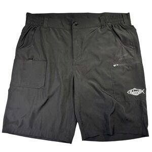 Palmy Fishing Shorts Mens XL Black Performance Quick Dry Cargo Utility Pockets